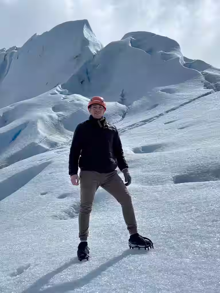 walking above the glacier